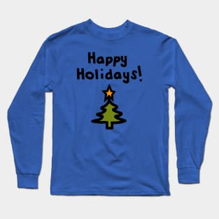 Happy Holidays Christmas Tree Long Sleeve T-Shirt